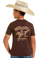Boy's Graphic Tee by Rock & Roll ~ Brown - Henderson's Western Store