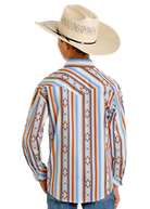 Boy's Stripe Aztec Print by Rock & Roll ~ Orange - Henderson's Western Store