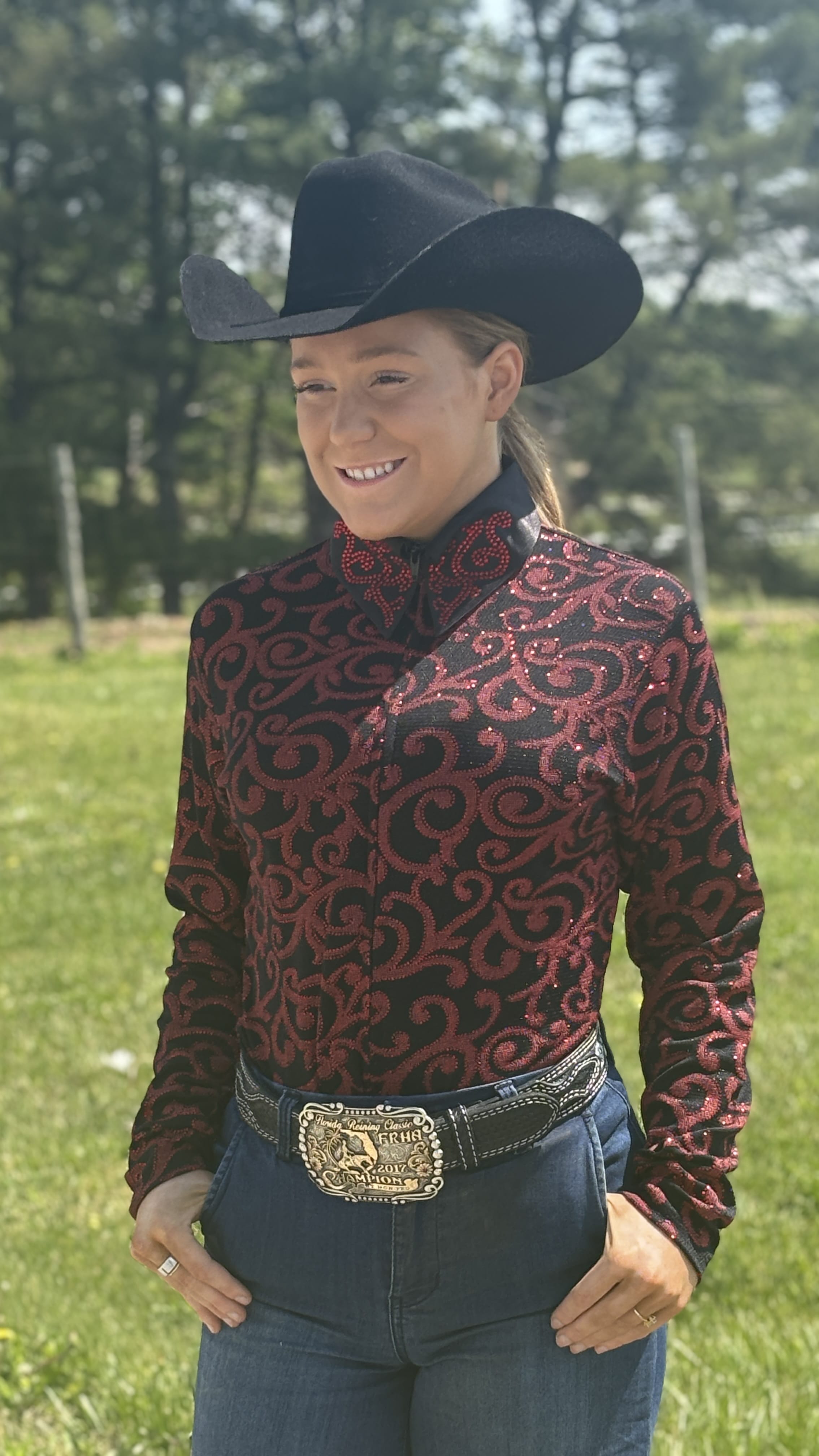 Scarlet Branches Ladies Front Zip Show Shirt - Henderson's Western Store