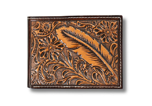 Ariat Feather Embossed Wallet ~ Bi-Fold - Henderson's Western Store