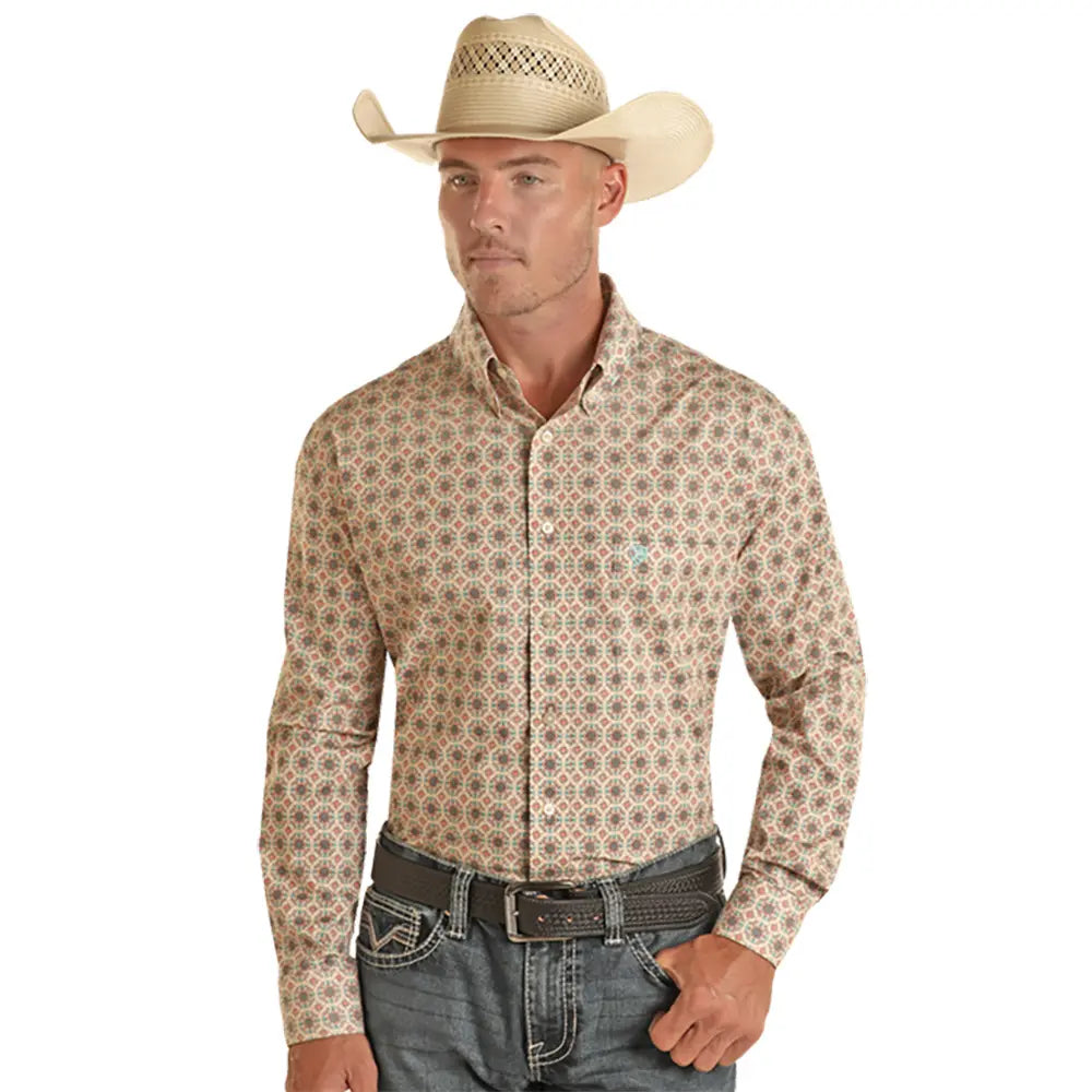 Men's Medallion Print by Rock & Roll ~ Orange - Henderson's Western Store