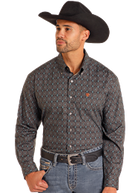 Men's Woven Print by Rock & Roll ~ Teal - Henderson's Western Store