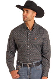 Men's Woven Print by Rock & Roll ~ Teal - Henderson's Western Store