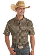 Men's Geo Print by Rock & Roll ~ Dark Brown - Henderson's Western Store