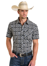 Load image into Gallery viewer, Men&#39;s Aztex TekWestern Snap ~ Charcoal - Henderson&#39;s Western Store