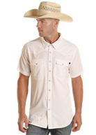 Men's Solid TekWestern Snap ~ White - Henderson's Western Store