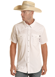 Men's Solid TekWestern Snap ~ White