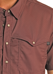 Men's Solid TekWestern Snap ~ Burgundy