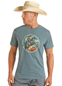 Load image into Gallery viewer, Graphic Tee by Rock &amp; Roll ~ Lt Navy - Henderson&#39;s Western Store