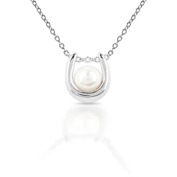 Kelly Herd Pearl Horseshoe Brass Necklace - Henderson's Western Store