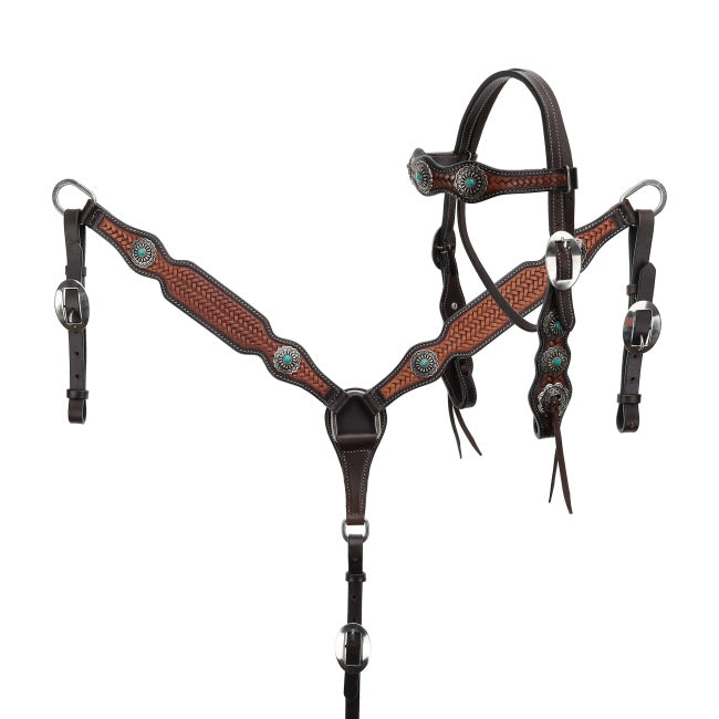 Braided Blue Browband Headstall Set~Pony - Henderson's Western Store
