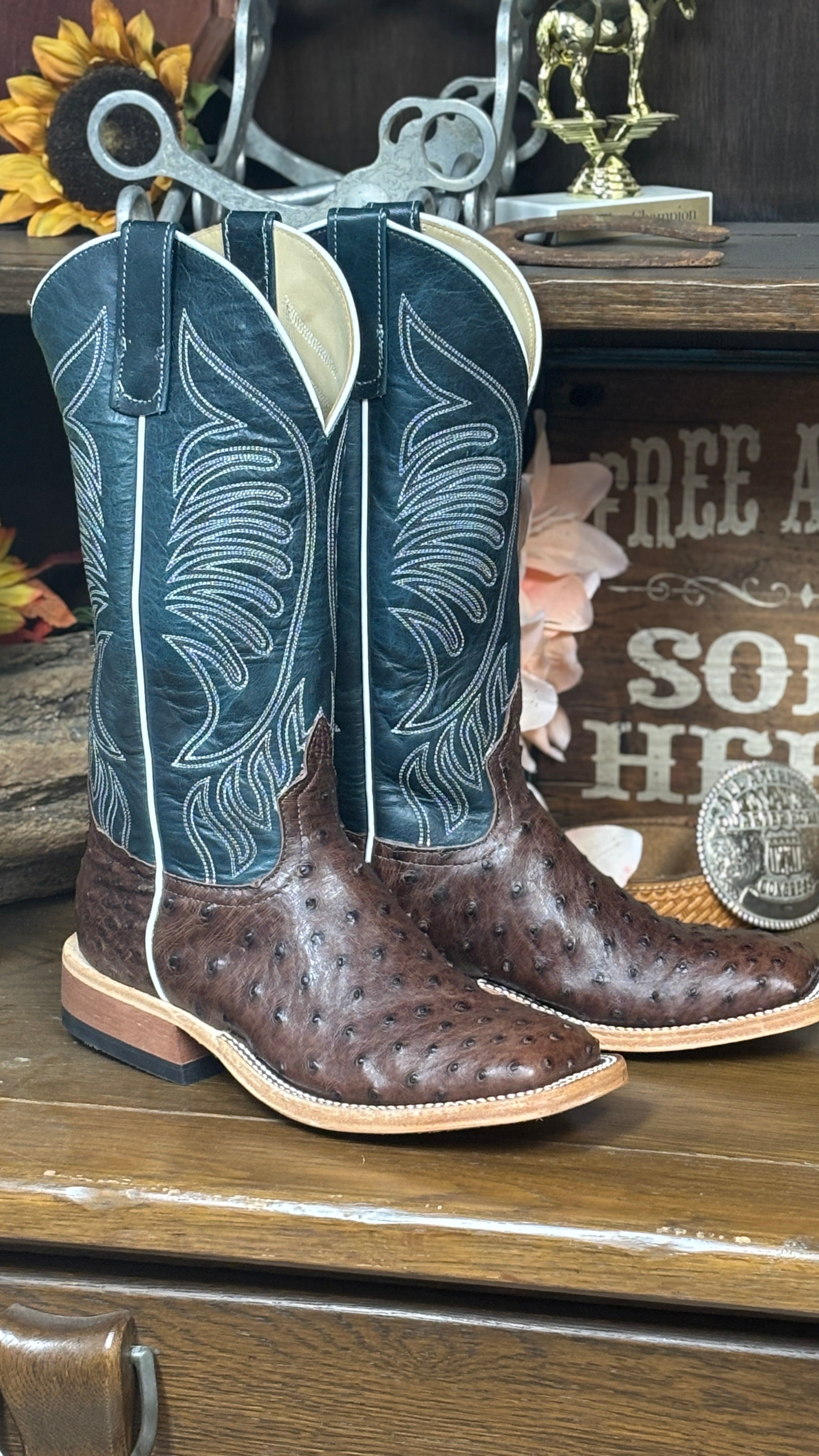 Kango Ostrich Anderson Bean Boots - Henderson's Western Store