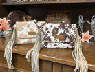 Wrangler Cow Print Fringe Crossbody Bag - Henderson's Western Store