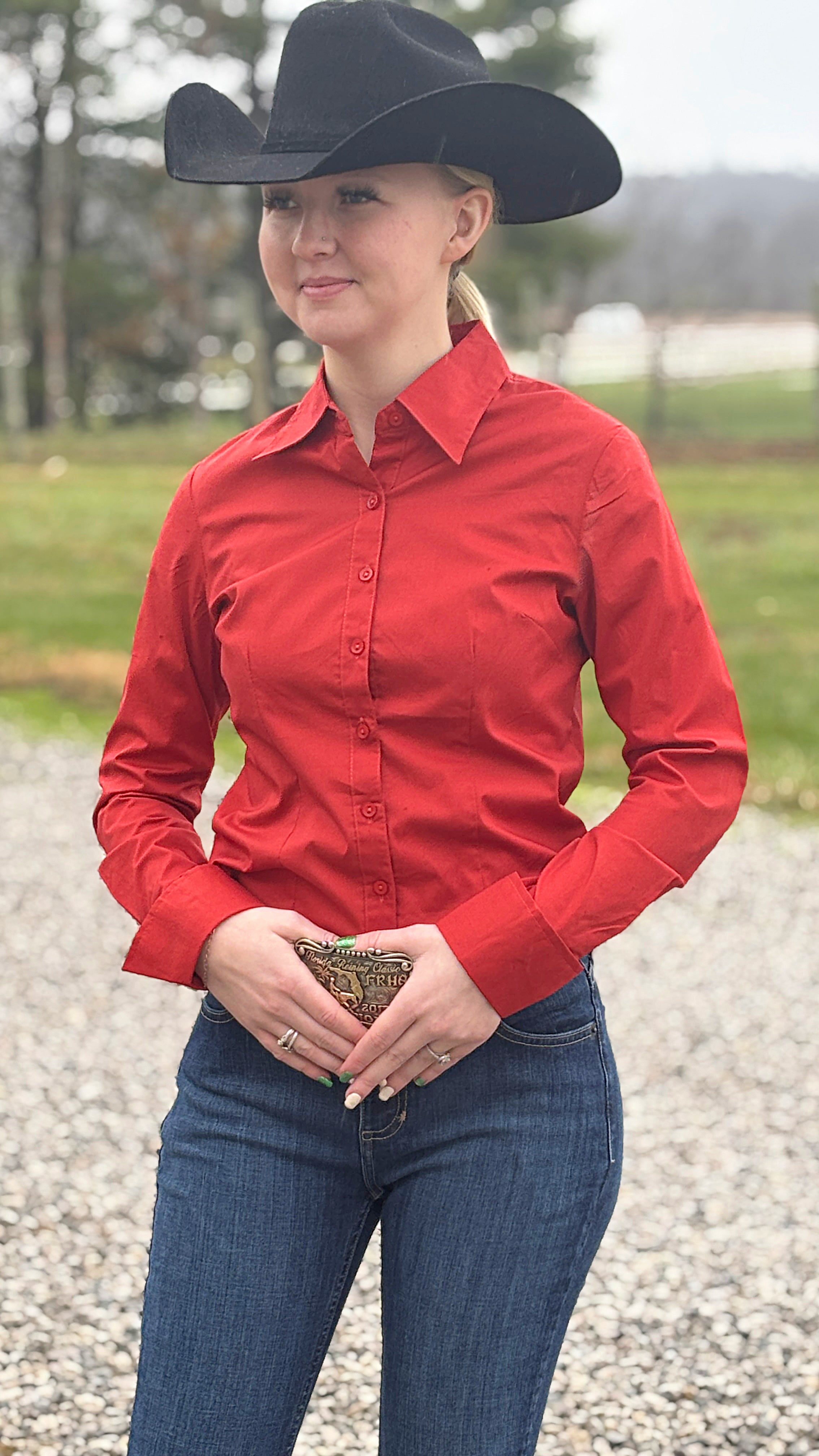 Solid Button Down Shirts ~ Rust - Henderson's Western Store