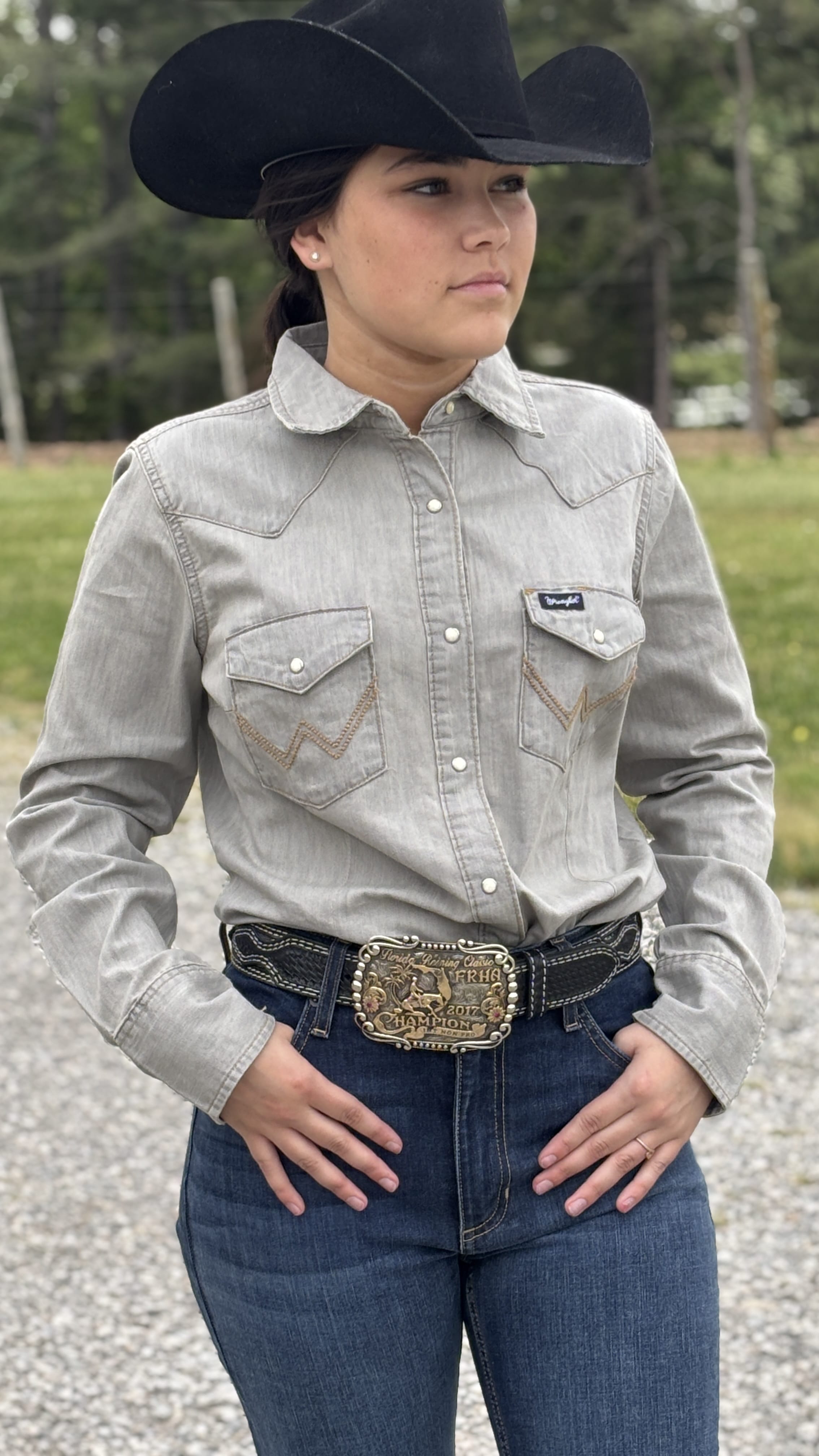 Wrangler Western Snap Work Denim Shirt - Henderson's Western Store