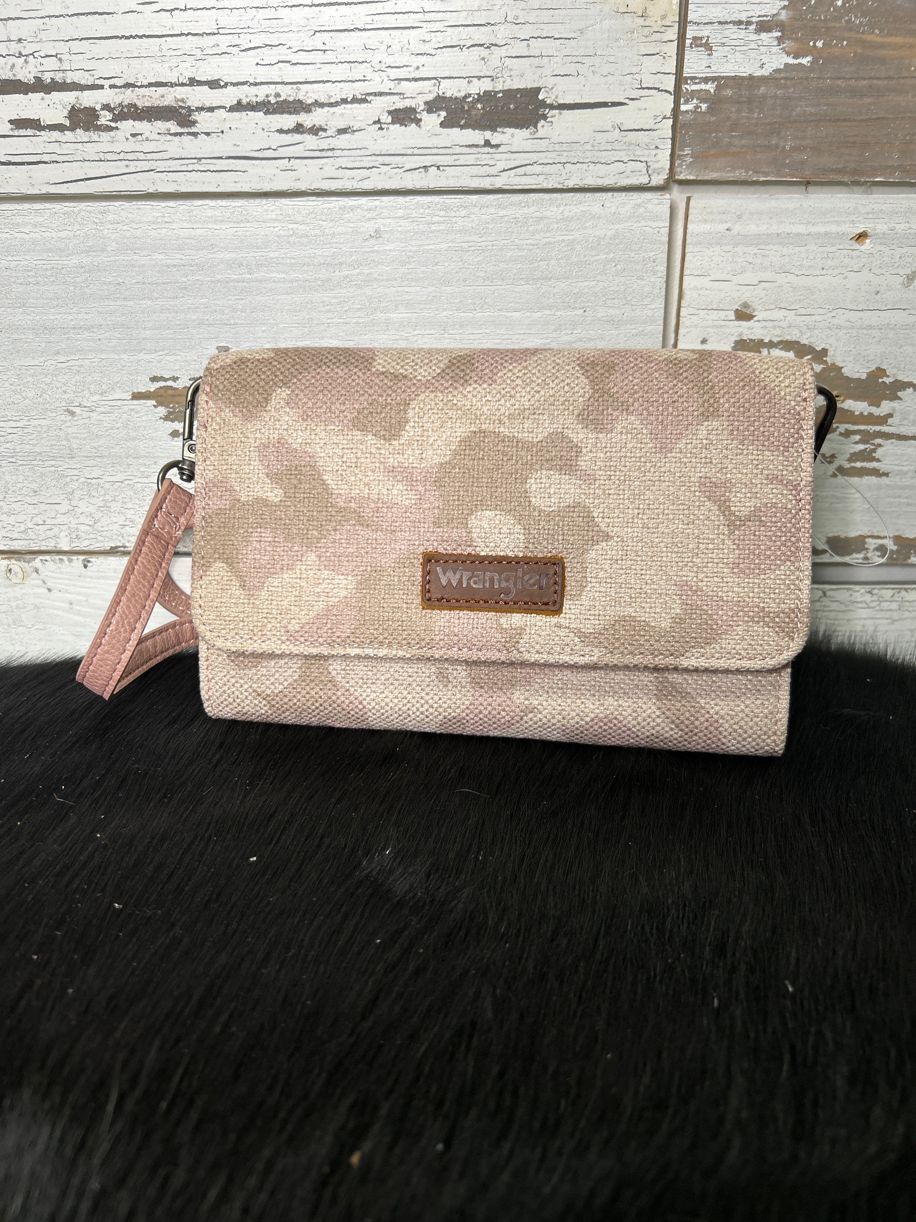Wrangler Camo Print Canvas Clutch/Crossbody - Pink - Henderson's Western Store