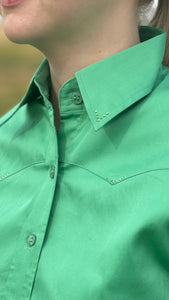 Load image into Gallery viewer, Sateen Solid Shirts ~ Apple Green