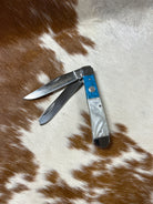 Whiskey Bent Knife ~  Trapper ~ Pearl Agate - Henderson's Western Store