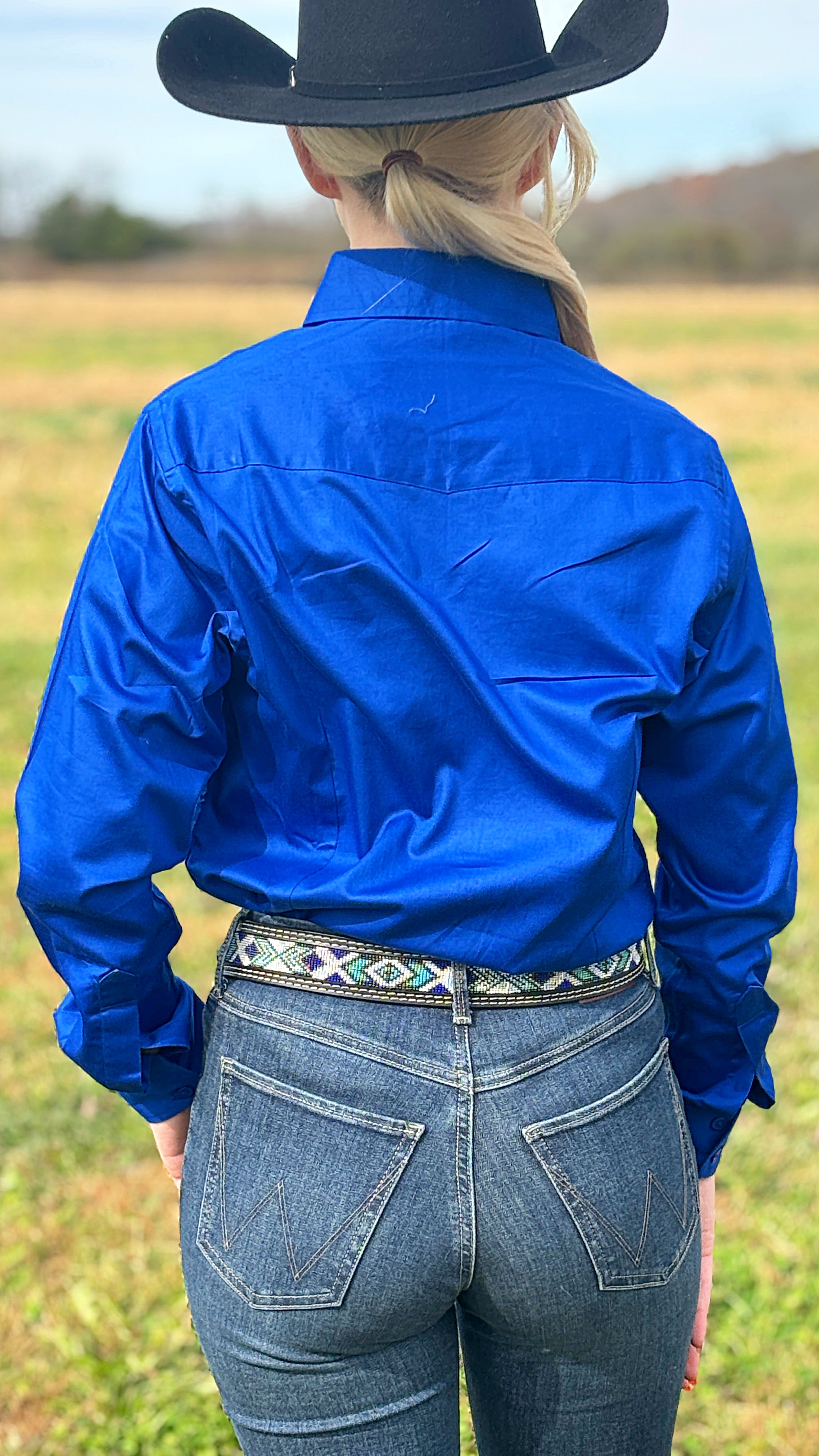 RHC Solid Button Down ~ Royal Blue - Henderson's Western Store