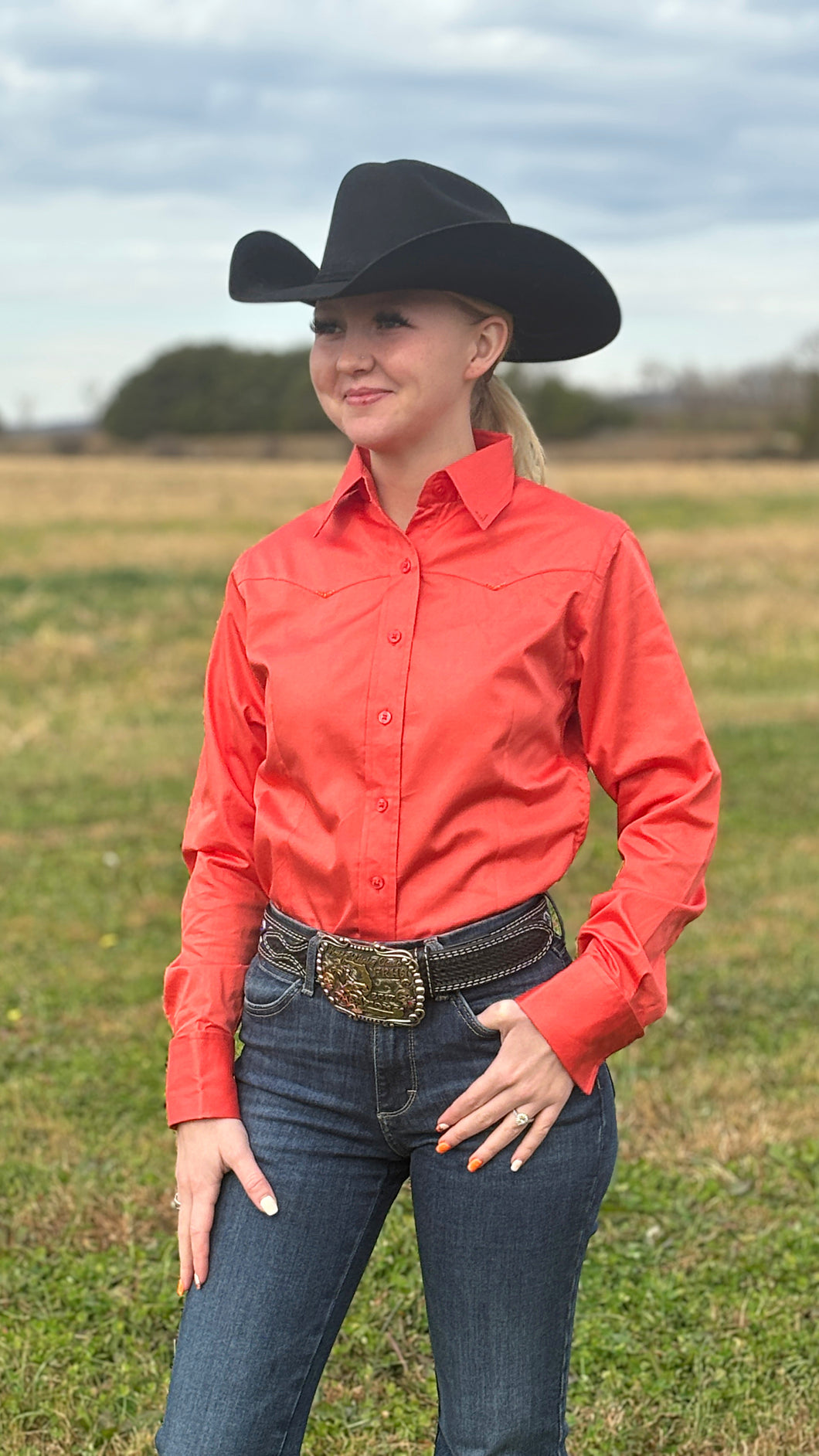 Sateen Solid Shirts ~ Coral