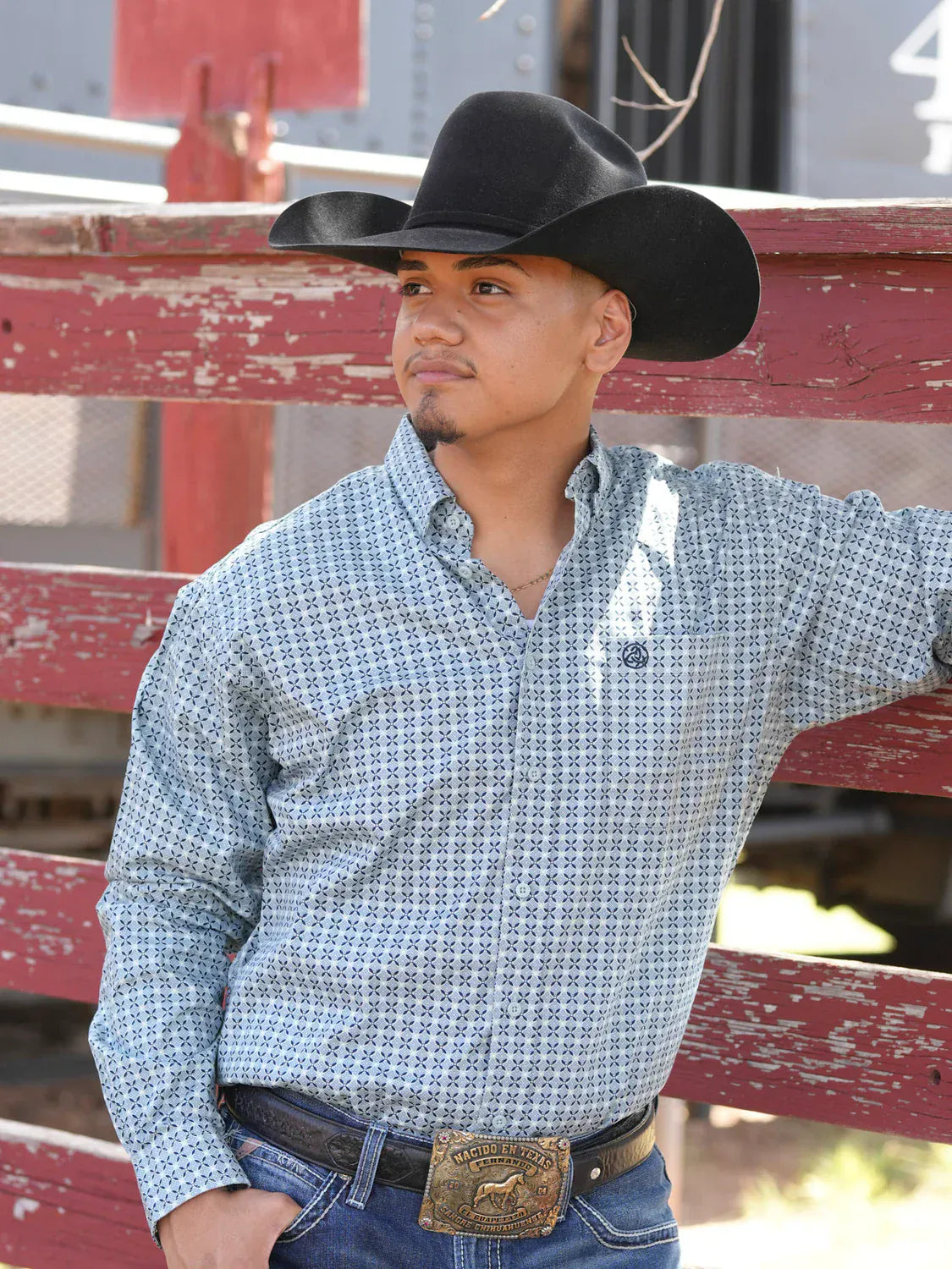 CueroLine Classic Western Shirt ~ Blue - Henderson's Western Store