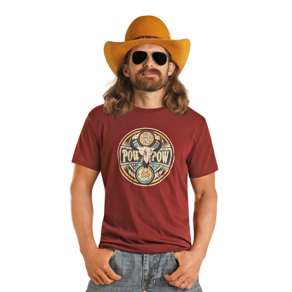 Dale Brisby Dale Yeah Pow Pow Tee ~ Maroon - Henderson's Western Store