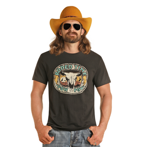 Load image into Gallery viewer, Dale Brisby Dale Rodeo Time Pow Pow Tee ~ Black - Henderson&#39;s Western Store