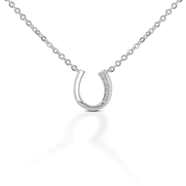 Kelly Herd Brass Horseshoe Necklace W/Half stones - Henderson's Western Store