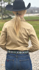 Solid Button Down Shirts ~ Tan - Henderson's Western Store