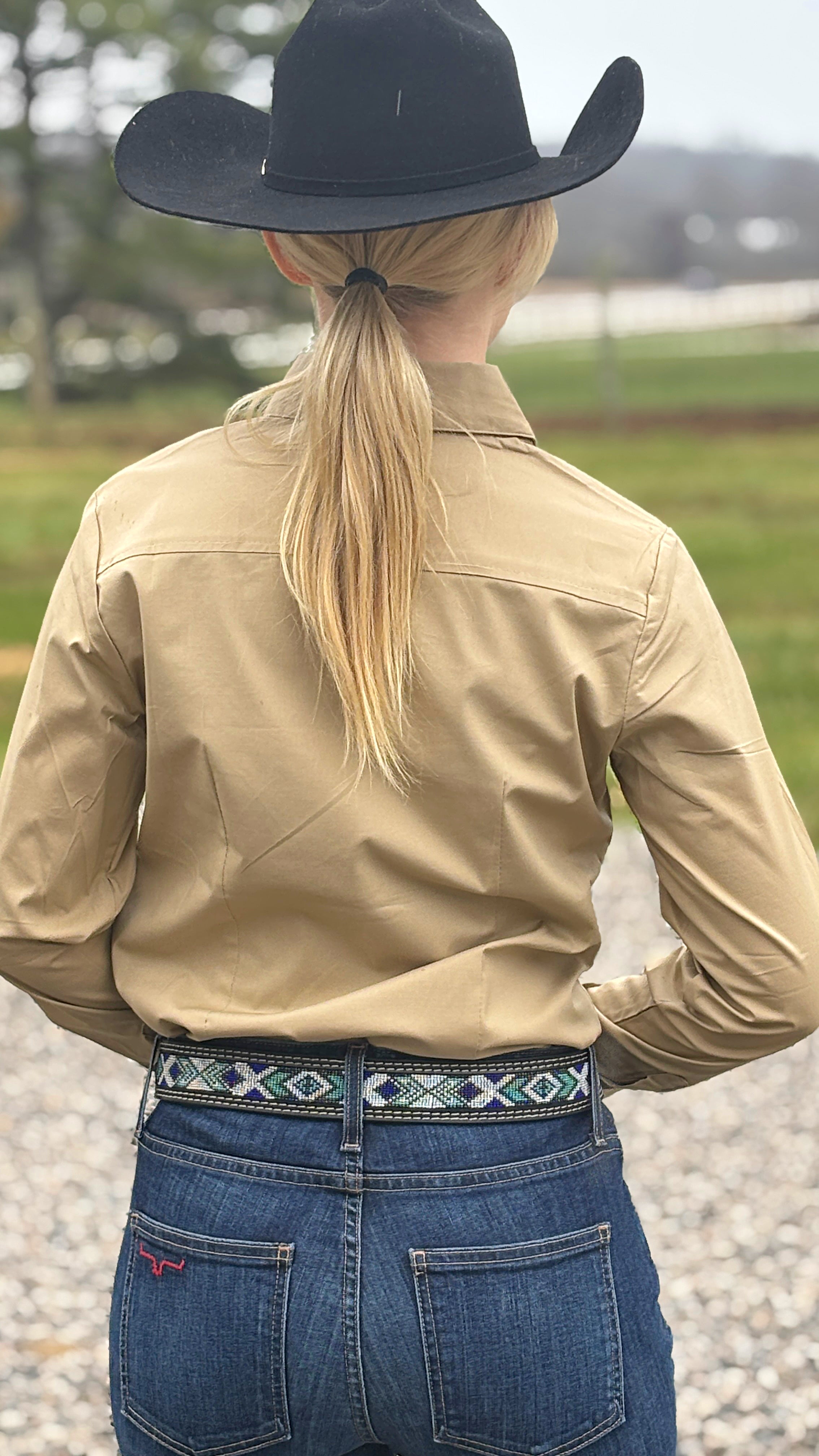 Solid Button Down Shirts ~ Tan - Henderson's Western Store