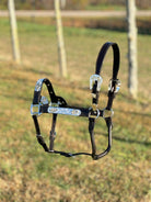 Dark Leather Show Halter ~ Gold Accents - Henderson's Western Store