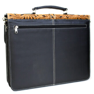 Floral Two Tone Leather Briefcase - Henderson's Western Store