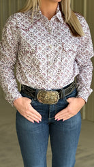Ladies Floral Paisley Rough Stock ~ Maroon - Henderson's Western Store