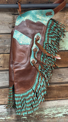 Teal Rose Leather Chinks - Henderson's Western Store