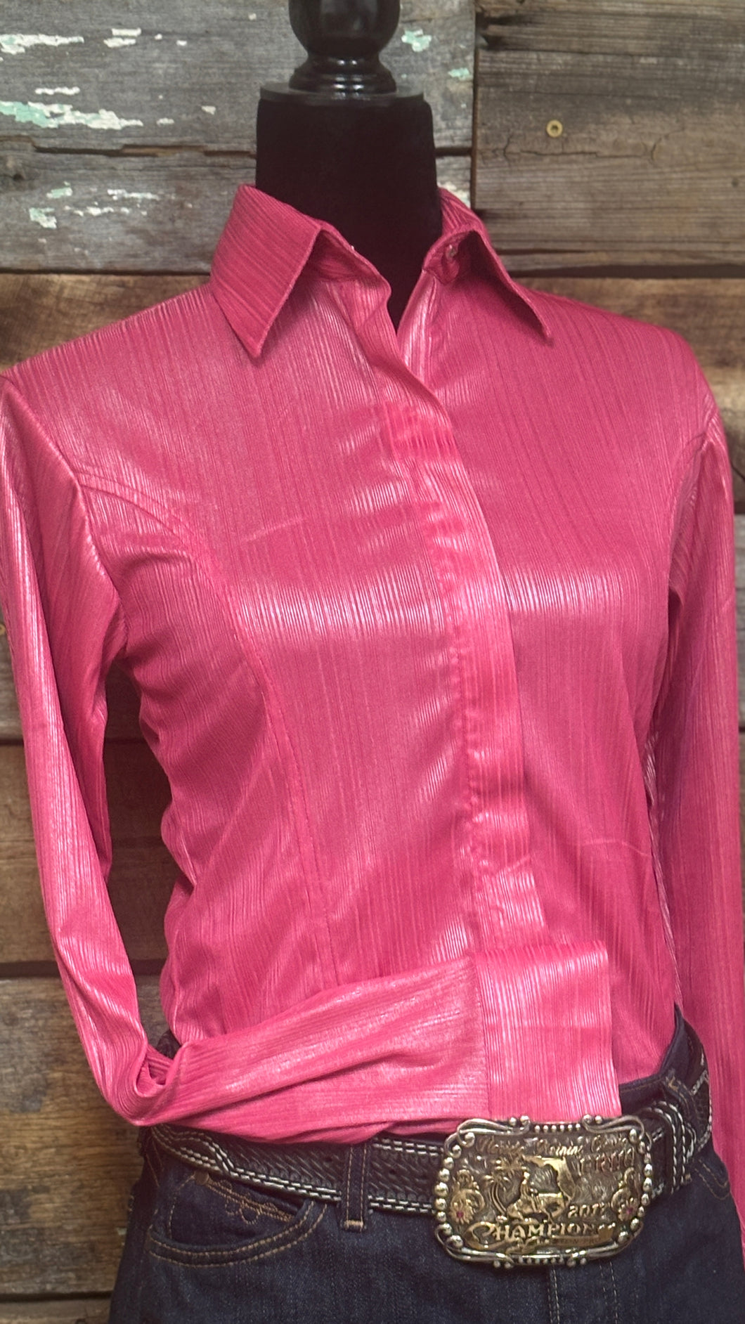 RHC Pink Concealed Zipper Show Shirt