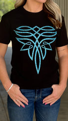 Western Turquoise Boot Stitch Tee - Henderson's Western Store