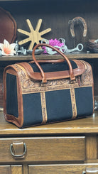 Tooled Leather Pet Carrier ~ Tan - Henderson's Western Store