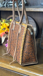 MW Tooled Concealed Carry Tote ~ Brown - Henderson's Western Store