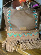 Wrangler Aztec Embroidered Hobo/Crossbody ~ Brown - Henderson's Western Store