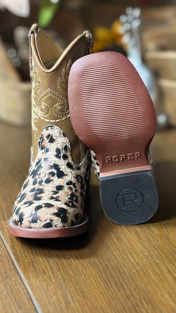 Girl's Glitter Leopard Boots by Roper