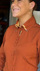 Double Collar Easy Care Button Down ~ Rust - Henderson's Western Store