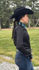 RHC Taffeta Bling Concealed Zipper Show Shirt -Black - Henderson's Western Store
