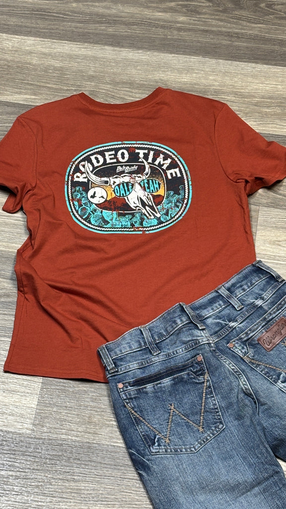 Dale Brisby Rodeo Time Tee ~ Rust