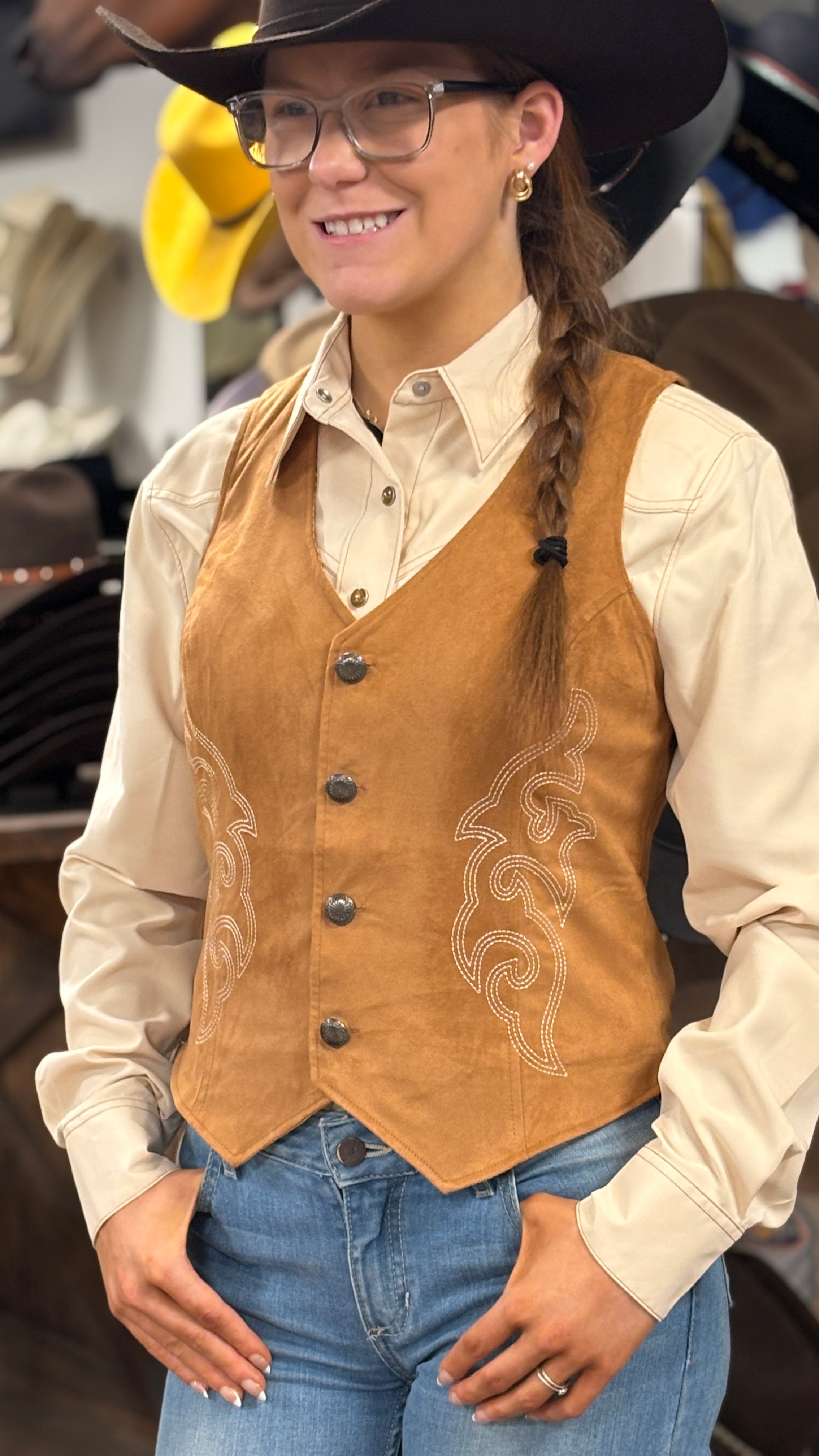 Rock & Roll Cowgirl Embroidered Vest - Henderson's Western Store