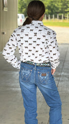 Girl's Rough Stock ~ Steer Print - Henderson's Western Store