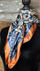 Rodeo Drive Wild Rags/Scarf ~ Navy & Rust Paisley - Henderson's Western Store