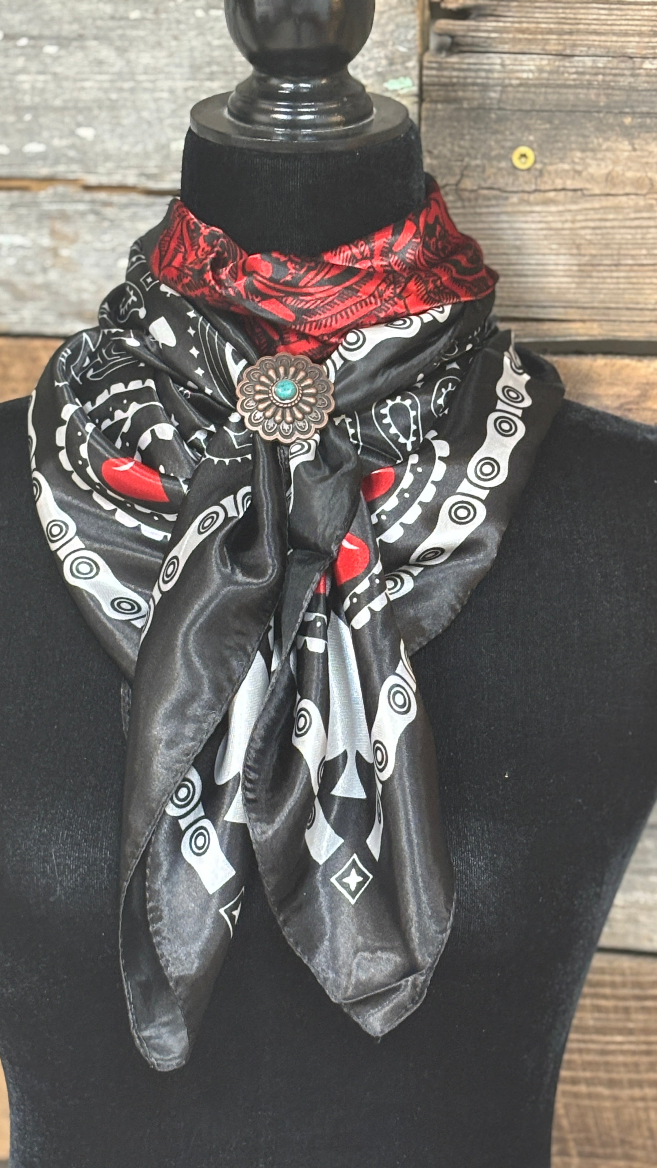 Wild Rag ~ Black Spade with Roses - Henderson's Western Store