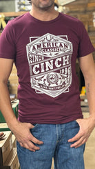 Men's Cinch Classic Tee ~ Burgundy - Henderson's Western Store