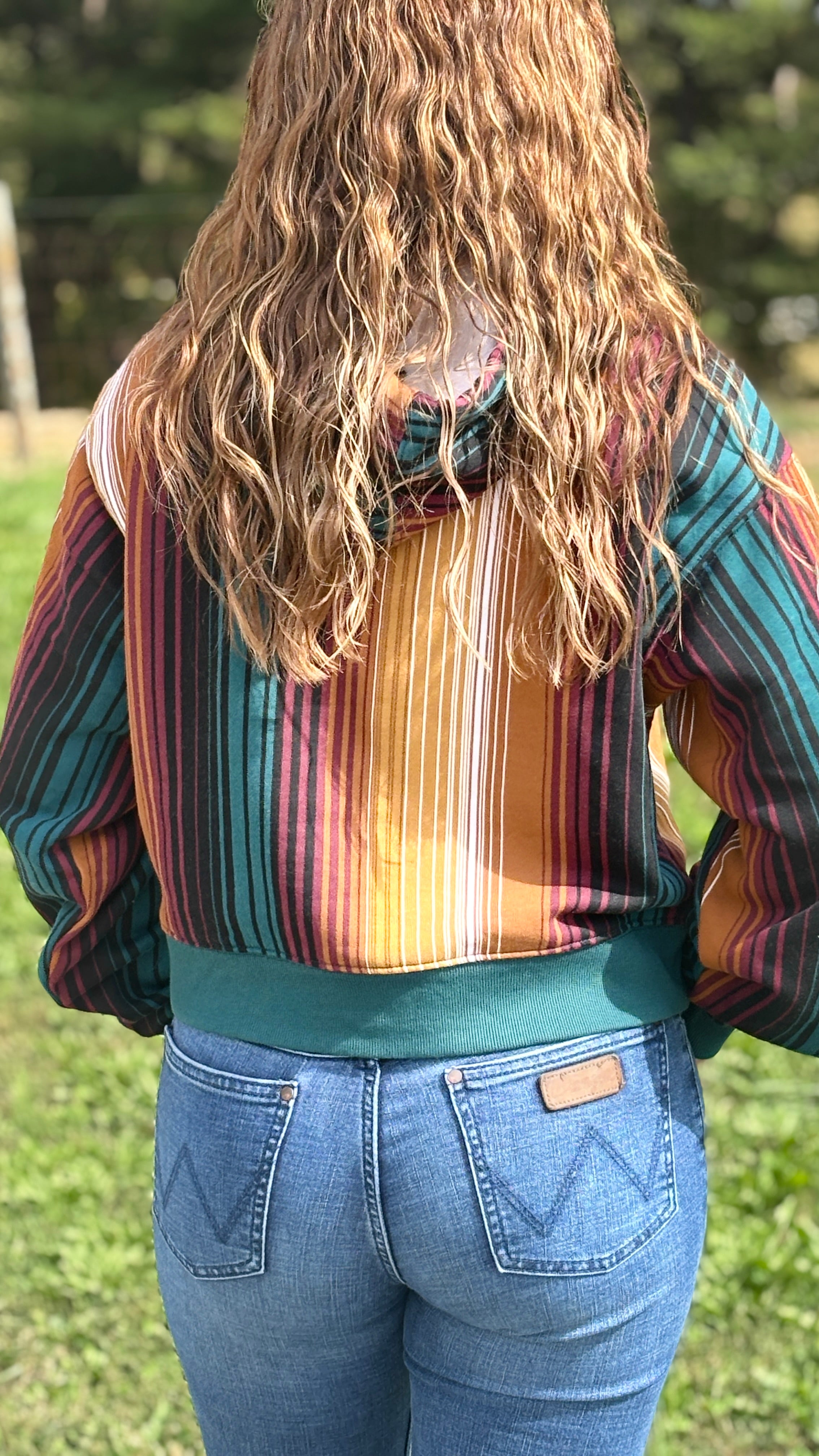 Wrangler Striped Serape Cropped Hoodie - Henderson's Western Store