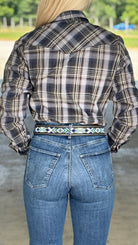 Ladies Navy W/Brown Plaid by Roper - Henderson's Western Store